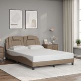 vidaXL Bedframe met hoofdbord kunstleer cappucinnokleurig 140x190 cm