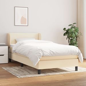 VidaXL Boxspring met Matras - Crèmekleurig - 100x200 cm