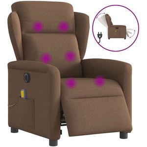 vidaXL Massagestoel elektrisch verstelbaar stof bruin