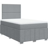 vidaXL Boxspring met matras stof lichtgrijs 120x190 cm