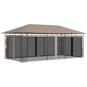 vidaXL - Prieel - met - klamboe - 180 - g/m² - 6x3x2,73 - m - taupe