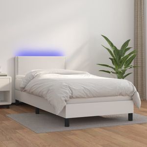 vidaXL-Boxspring-met-matras-en-LED-kunstleer-wit-80x200-cm