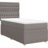 vidaXL Boxspring met matras stof taupe 80x200 cm