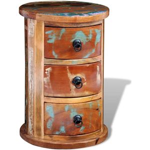 vidaXL Kast met 3 lades massief gerecycled hout