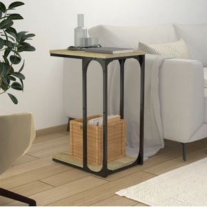 vidaXL - Bijzettafel - 40x30x60 - cm - bewerkt - hout - sonoma - eikenkleurig