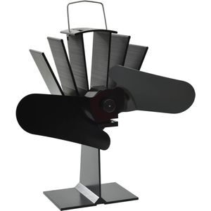 vidaXL - Kachelventilator - met - 2 - vinnen - zwart