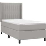 VidaXL Boxspring met Matras Stof Lichtgrijs 90x190 cm