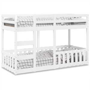 vidaXL Stapelbed 90x190 cm massief grenenhout wit