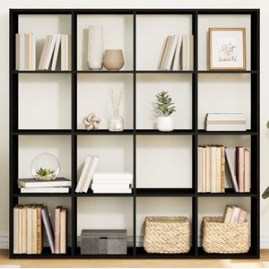 vidaXL Boekenkast 137,5x29x137,5 cm bewerkt hout zwart