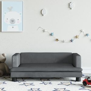 VidaXL Kinderbank 80x45x30 cm Fluweel Donkergrijs