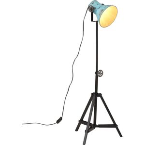 vidaXL Vloerlamp 25 W E27 35x35x65/95 cm verweerd blauw