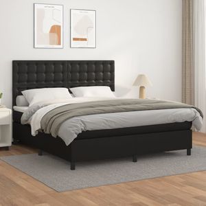 vidaXL-Boxspring-met-matras-kunstleer-zwart-180x200-cm