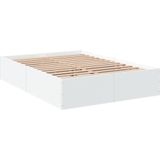 vidaXL Bedframe bewerkt hout wit 120x190 cm