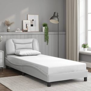 vidaXL Bedframe met hoofdbord kunstleer wit 80x200 cm