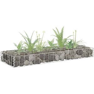 VidaXL Gabion Plantenbak Verhoogd 90x30x10 cm - Gegalvaniseerd Staal