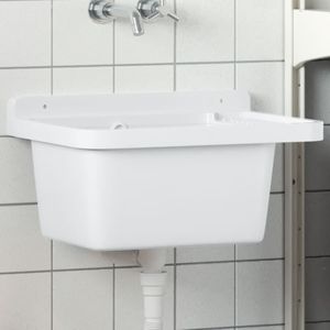 vidaXL Wasbak wandgemonteerd 50x35x24 cm hars wit