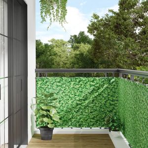 vidaXL Balkonscherm plantpatroon 400x90 cm PVC groen