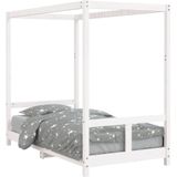 vidaXL Kinderbedframe 80x160 cm massief grenenhout wit