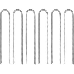 vidaXL - Tentharingen - 6 - st - U-vormig - Ø7 - mm - 30 - cm - gegalvaniseerd - staal