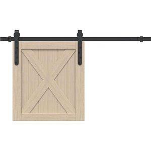 vidaXL - Ophangset - voor - schuifdeur - 91 - cm - koolstofstaal