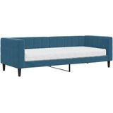 vidaXL Slaapbank met matras 80x200 cm fluweel blauw