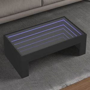 vidaXL Salontafel met Infinity LED 90x50x30 cm zwart