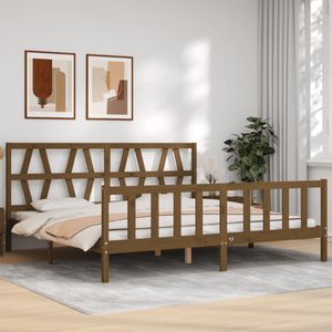 VidaXL Bedframe Massief Hout Honingbruin 200x200 cm