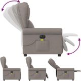 vidaXL Massagestoel elektrisch verstelbaar stof taupe