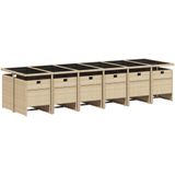 vidaXL 13-delige Tuinset met kussens poly rattan beige