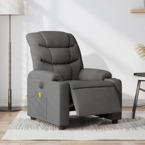 vidaXL Massagestoel elektrisch verstelbaar stof donkergrijs