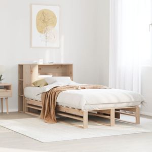 vidaXL Bed met boekenkast zonder matras massief hout 90x190 cm