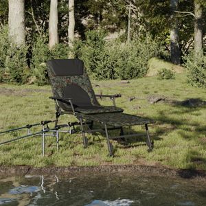vidaXL Visbed met verstelbare modderpoten inklapbaar camouflage