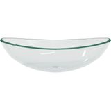 vidaXL Wasbak 54,5x35x15,5 cm gehard glas transparant