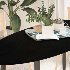 vidaXL Tafelblad 140x60x2 cm ovaal massief eikenhout donkerbruin