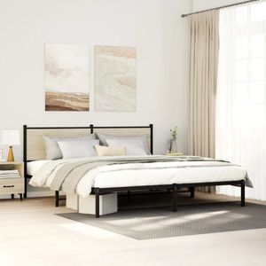 vidaXL - Bedframe - zonder - matras - metaal - sonoma - eikenkleurigx200 - cm