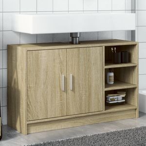 vidaXL Wastafelkast 90x29x55 cm bewerkt hout sonoma eikenkleurig