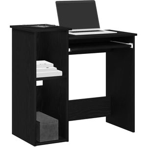 vidaXL Bureau met schappen 84x40x78 cm bewerkt hout zwart