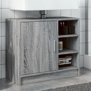 vidaXL Wastafelkast 63x29x55 cm bewerkt hout grijs sonoma eikenkleurig