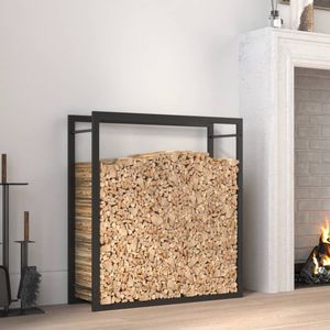vidaXL - Haardhoutrek - 80x28x86 - cm - staal - matzwart