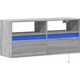 vidaXL Tv-wandmeubel met LED-verlichting 100x31x45 cm grijs sonoma