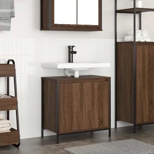 vidaXL Badkamerkast wastafelmeubel 60x34,5x60 cm bruin eikenkleurig