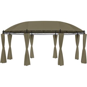 vidaXL Prieel met gordijnen 180 g/mÂ² 520x349x255 cm taupe