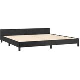 vidaXL Bedframe met hoofdeinde kunstleer zwart 200x200 cm