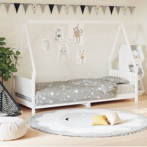 vidaXL Kinderbedframe 80x200 cm massief grenenhout wit