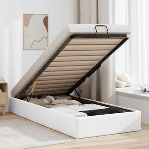 vidaXL Bedframe zonder matras 100x200 cm kunstleer wit