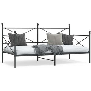vidaXL - Slaapbank - zonder - matras - 107x203 - cm - staal - zwart