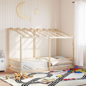 vidaXL Kinderbed met bedhuis 100x200 cm massief grenenhout