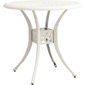 vidaXL Tuintafel 78x78x72 cm gietaluminium wit