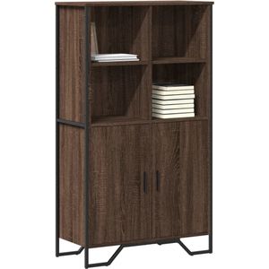 vidaXL Hoge kast 79,5x35,5x137,5 cm bewerkt hout bruin eikenkleur