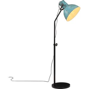 vidaXL Vloerlamp 25 W E27 30x30x90/150 cm verweerd blauw